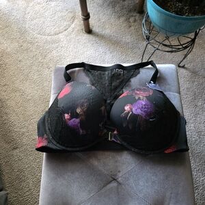 cacique boost plunge bra size 44D front close racer back nwt